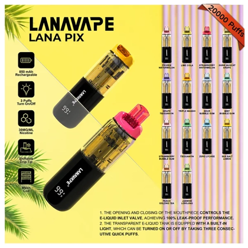 一次性電子煙 LANA PIX 閃光彈 20000 口 850 mAh 可充電-口味圖